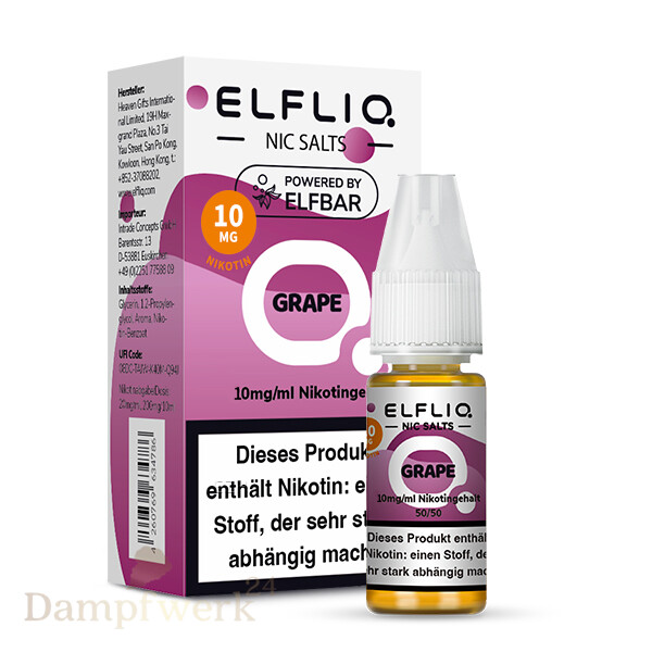 Elfbar ElfLiq Liquid 10ml - Grape 10mg
