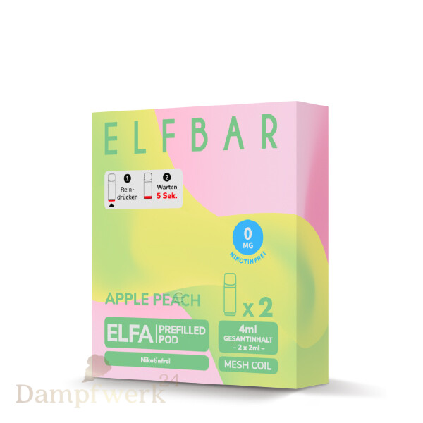 Elfbar ELFA Pods NIKOTINFREI - Apple Peach