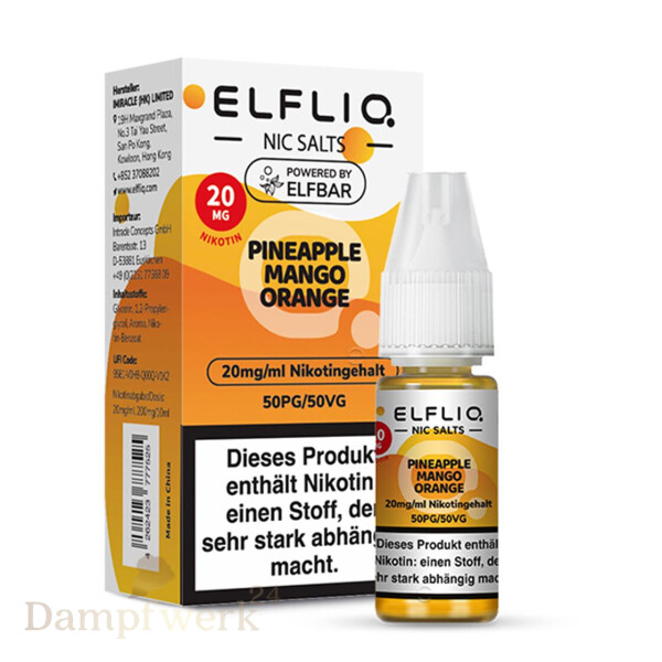 Elfbar ElfLiq Liquid 10ml - Pineapple Mango Orange 20mg