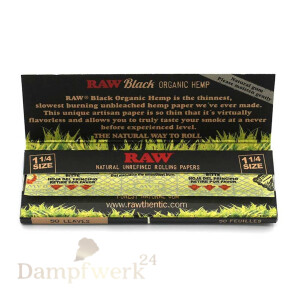 RAW Black Organic Hemp King Size Slim Longpaper (einzeln)