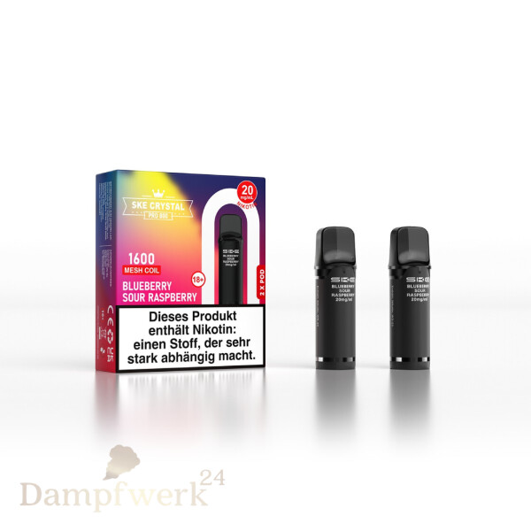 Crystal Pod 800 2er Set Blueberry Sour Raspberry