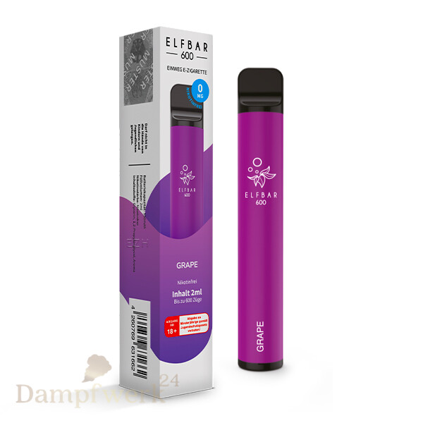 Elfbar 600 Vapes Nikotinfrei Grape