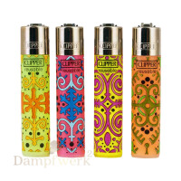 Clipper Feuerzeuge 4er Set Hippie Ornamental