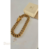 LuxDog massives Edelstahl Hunde Halsband Slim 14mm Breite Cuban LinkSchnalle 35cm