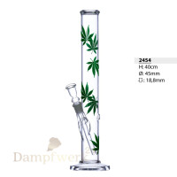 Bullet Glasbong Zylinder Blatt Design 40cm