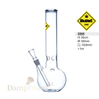 Bullet Zone Zylinderbong mit Bauch 18,8mm 50mm + Eis 36cm