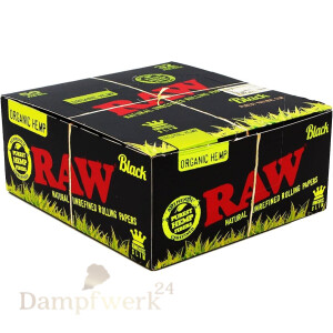 RAW Black Organic Hemp King Size Slim Longpaper (50er Box)
